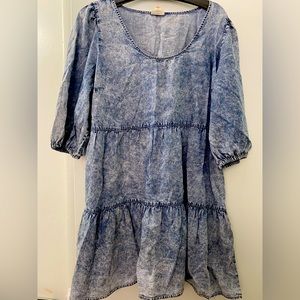 - Ana, XL Light Denim, Ruffle-Tiered Dress. Cute!